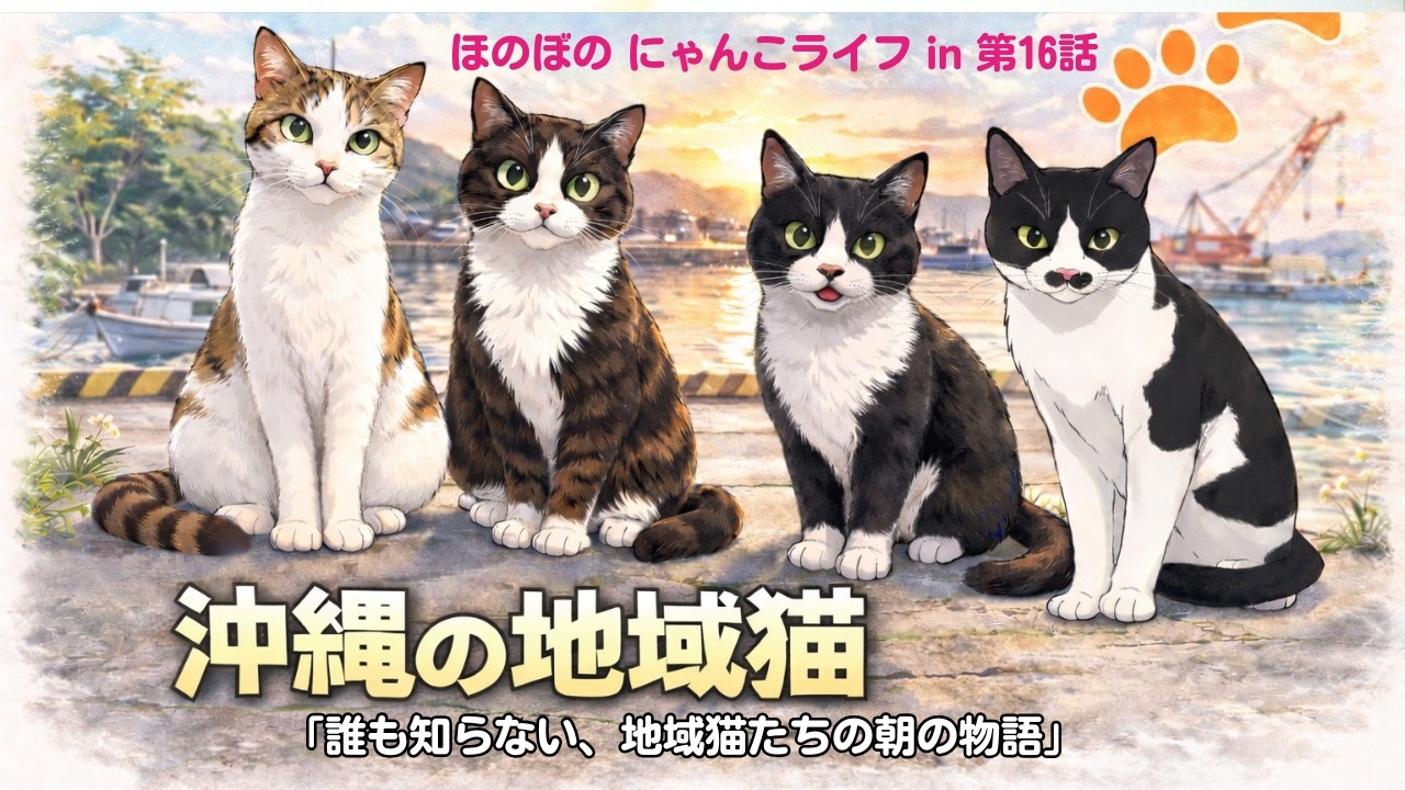 沖縄の地域猫　「誰も知らない、地域猫たちの朝の物語」猫のいる暮らし　猫好きさんたちとつながりたい