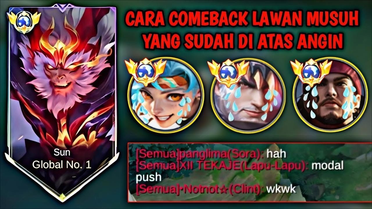 MEMBUNGKAM MUSUH YANG BANYAK OMONG 😱 SUN KU LANGSUNG MODE NGAMUK | MOBILE LEGENDS