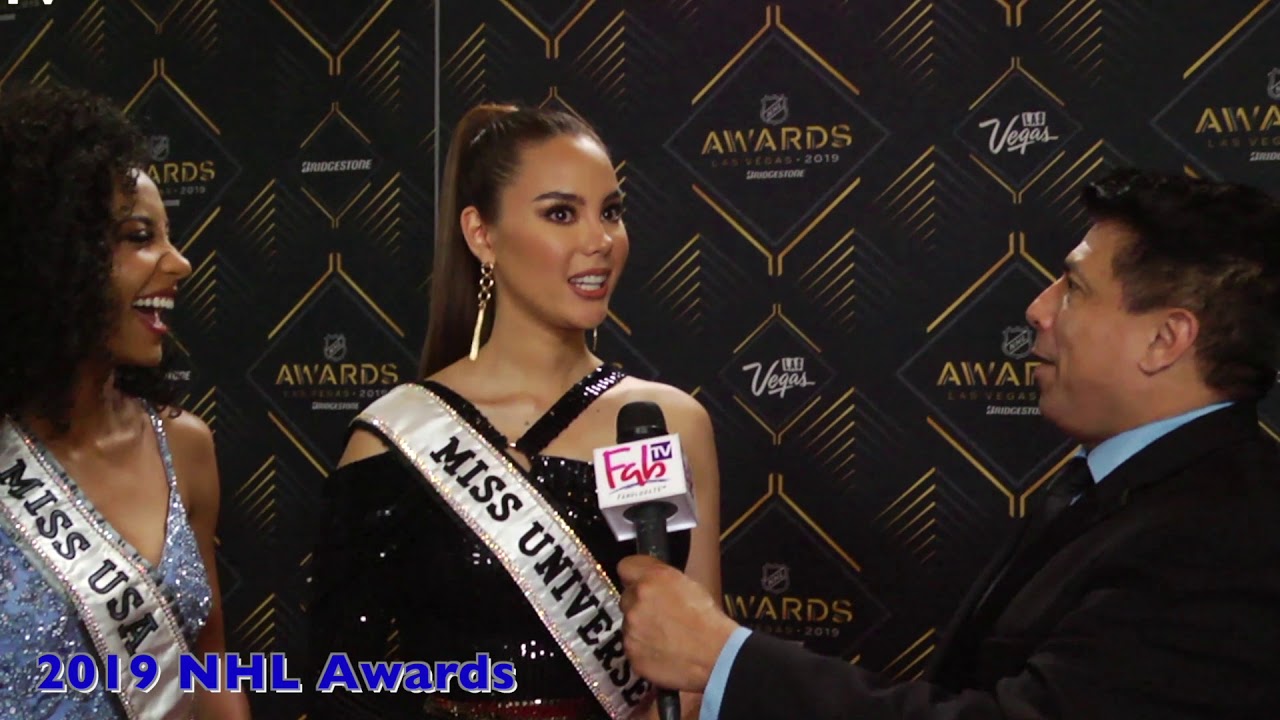 Miss Universe & Miss USA at the 2019  NHL Awards Trophy red carpet