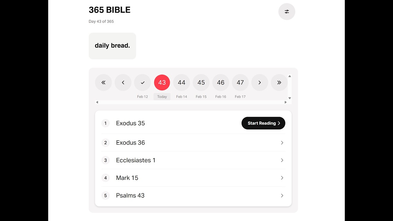 356 Day Bible Plan - Day 43