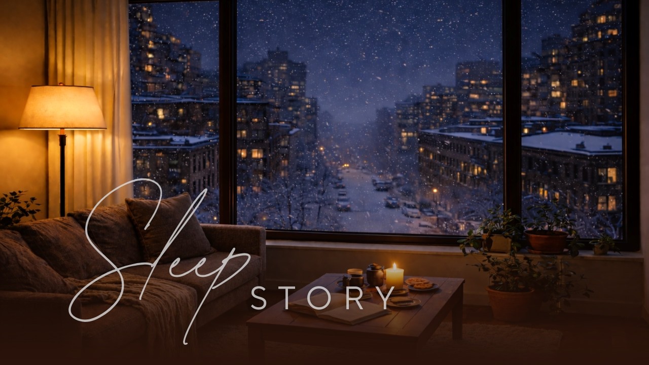 Snowfall with a City View — Calm Sleep Story