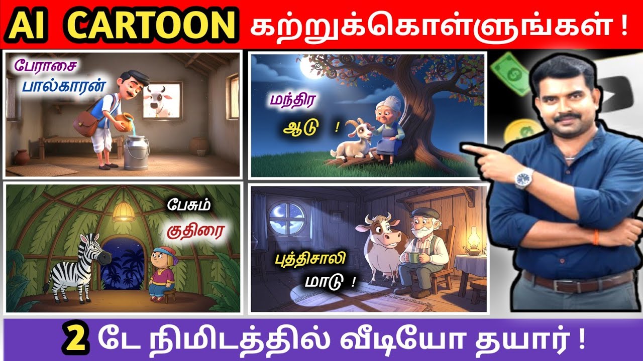 AI-வுடன் Cartoon Video உருவாக்குவது எப்படி? 😲 | Make Cartoon Animation with AI (Tamil Guide)