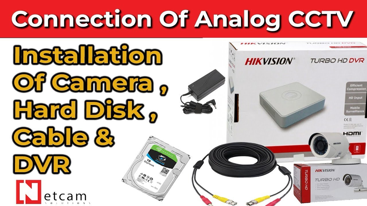 Connecting Analog CCTV to DVR, Hard Disk, Power Supply, and Cable #cctv #dvr #cctvinstallation