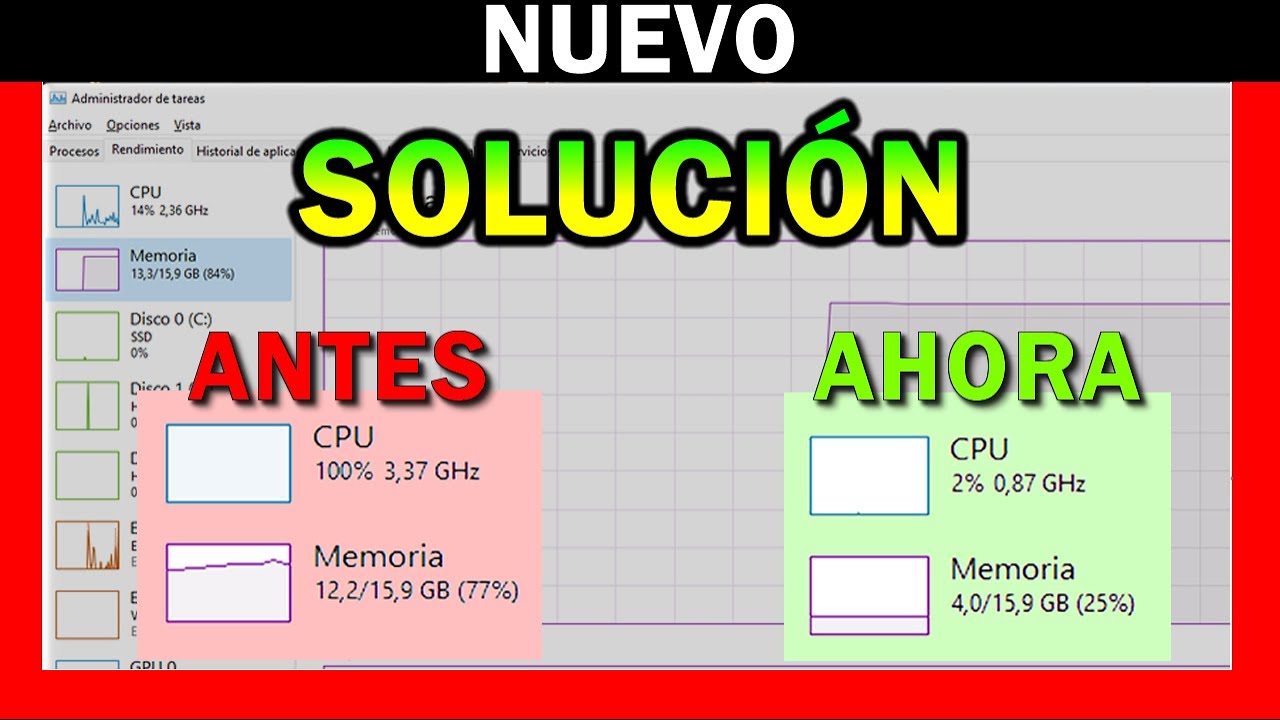 ✅ Como REDUCIR USO de CPU, RAM y DISCO al 100% ⭐ (Windows 7, 8, 10 & 11) ⭐
