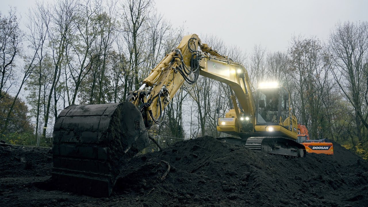 Erdbau beim Projekt Revierpark Vonderort in Oberhausen