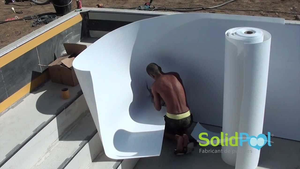 #construction #piscine : Pose #liner SolidPOOL