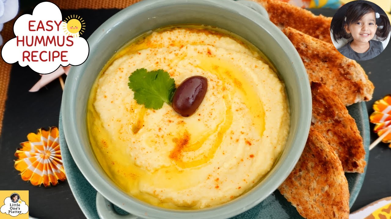 Simple Healthy Hummus Recipe | Baby friendly hummus recipe | Hummus without tahini | Homemade Hummus
