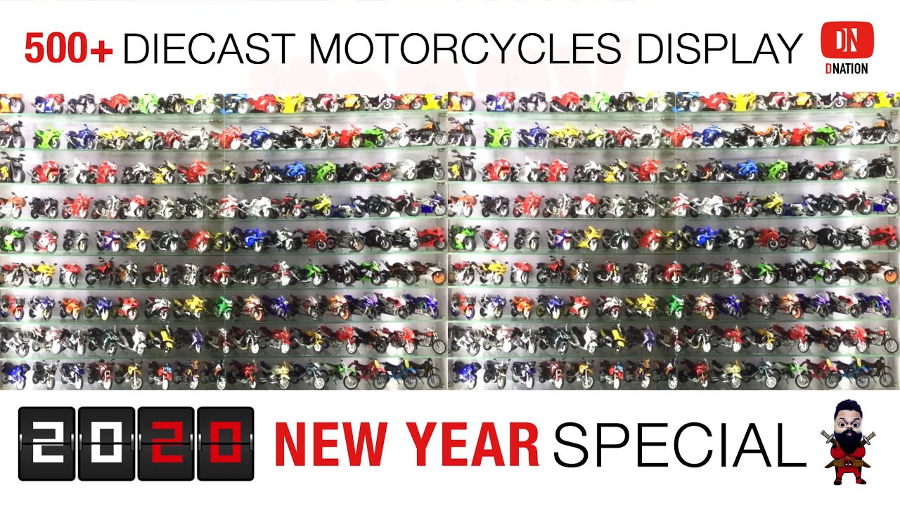 500 Diecast Motorcycles January 2020 Display Setup (New Year Special) Dnation