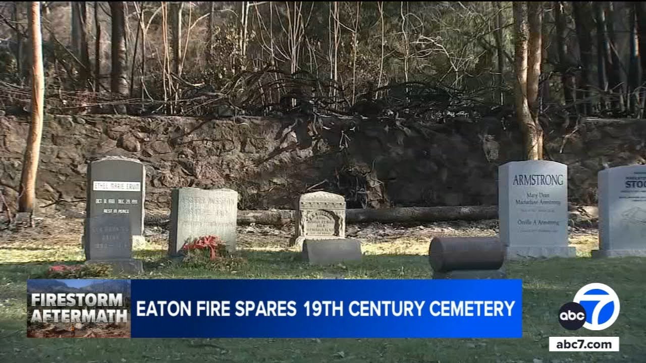 Historic Altadena cemetery survives Eaton Fire