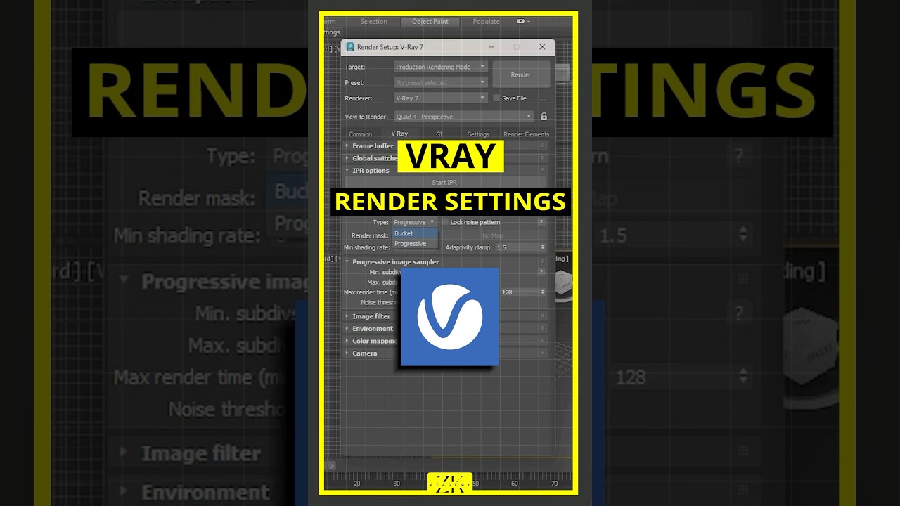 Быстрые настройки рендеринга Vray для интерьеров и экстерьеров. #3dsmax #vrayrender #vray