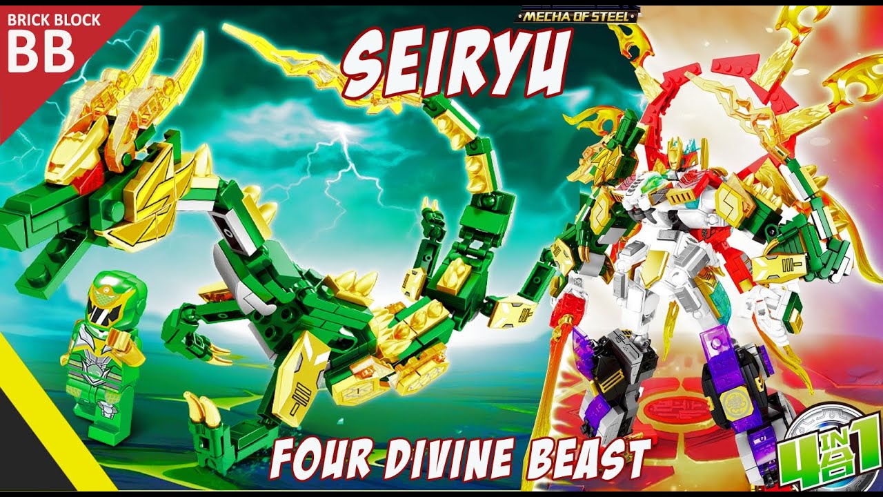 Seiryu the Azure Dragon ⚡️ Four Guardian Gods, Unboxing & Assembly Lego Bricks Sembo Mecha of Steel
