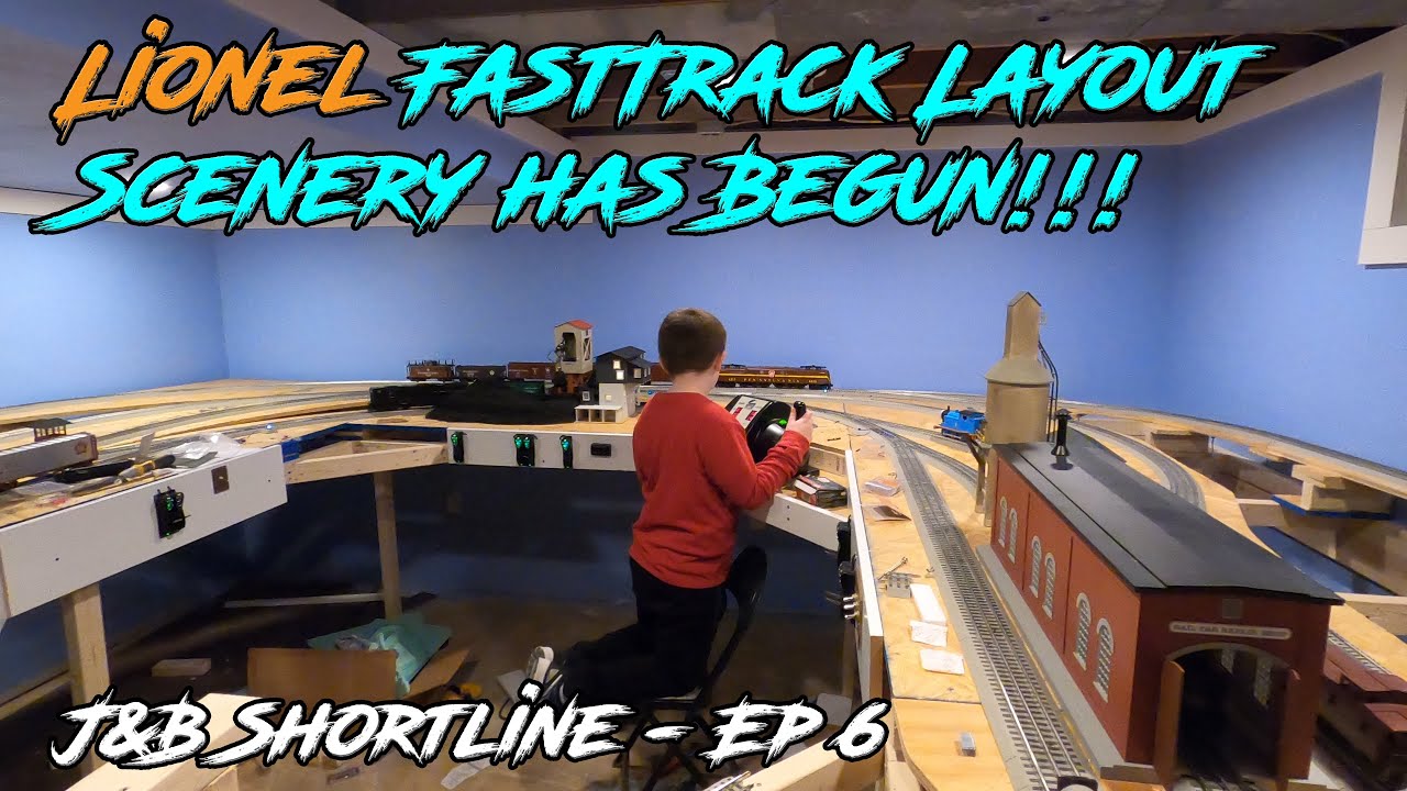 Lionel Fastrack Layout - J&B Shortline - Ep 6 Scenery has Begun