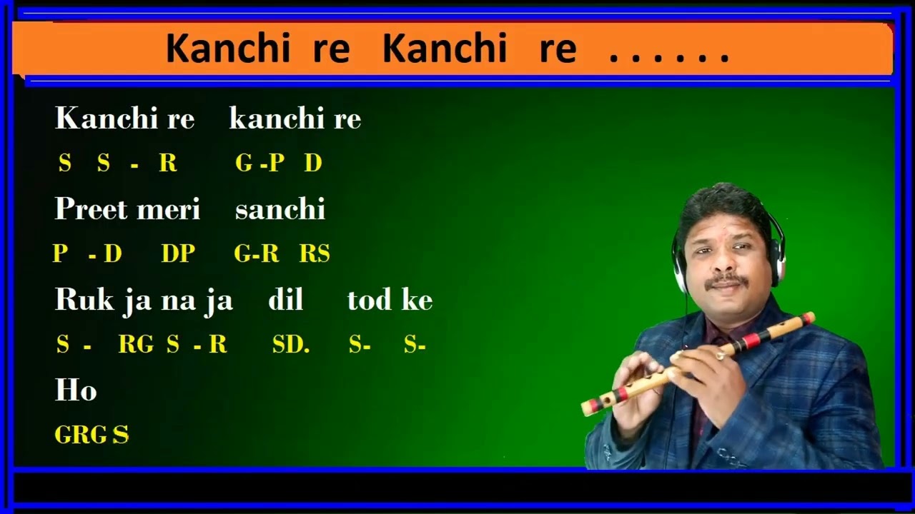 kanchi Re Flute Tutorial | Hare Rama Hare Krishna Song on Flute | Easy Notes for Beginners,