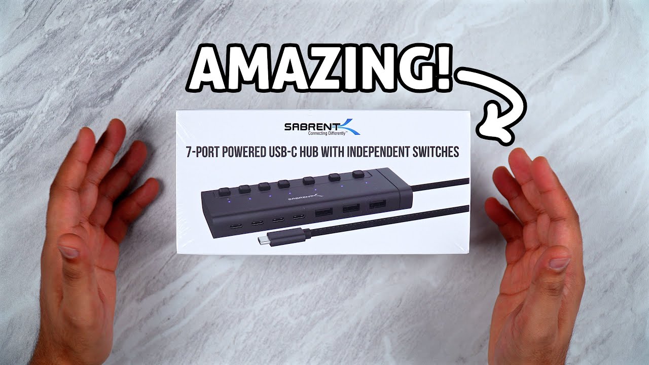 Новый USB-концентратор SABRENT с 7 портами, мощностью 20 Вт и переключателями | HB-3A4C