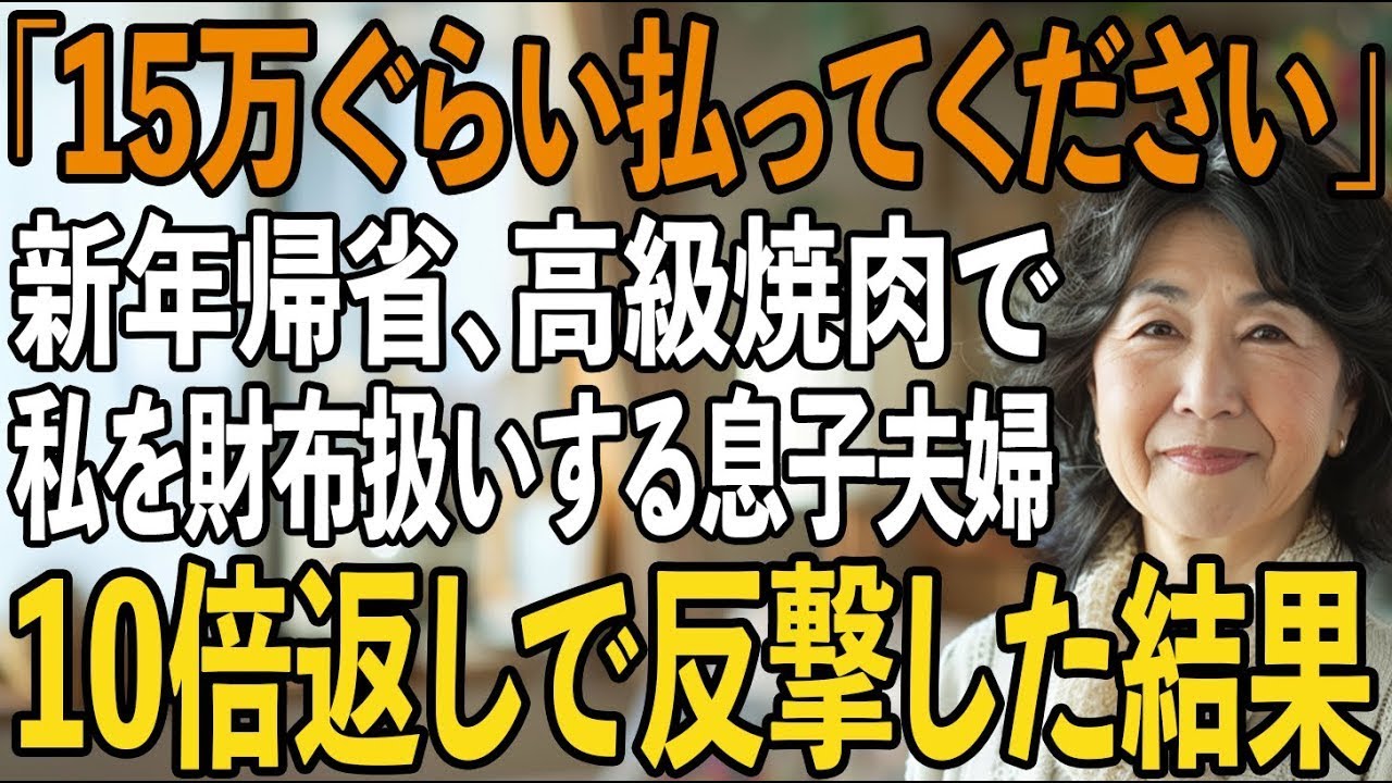 「母さんの財布でしょ？」高級焼肉15万円を当然のように要求し私を店に置き去りにした息子夫婦→翌日、2人が震えながら私を訪ねてきた理由とは【シニアライフ】【60代以上の方へ】
