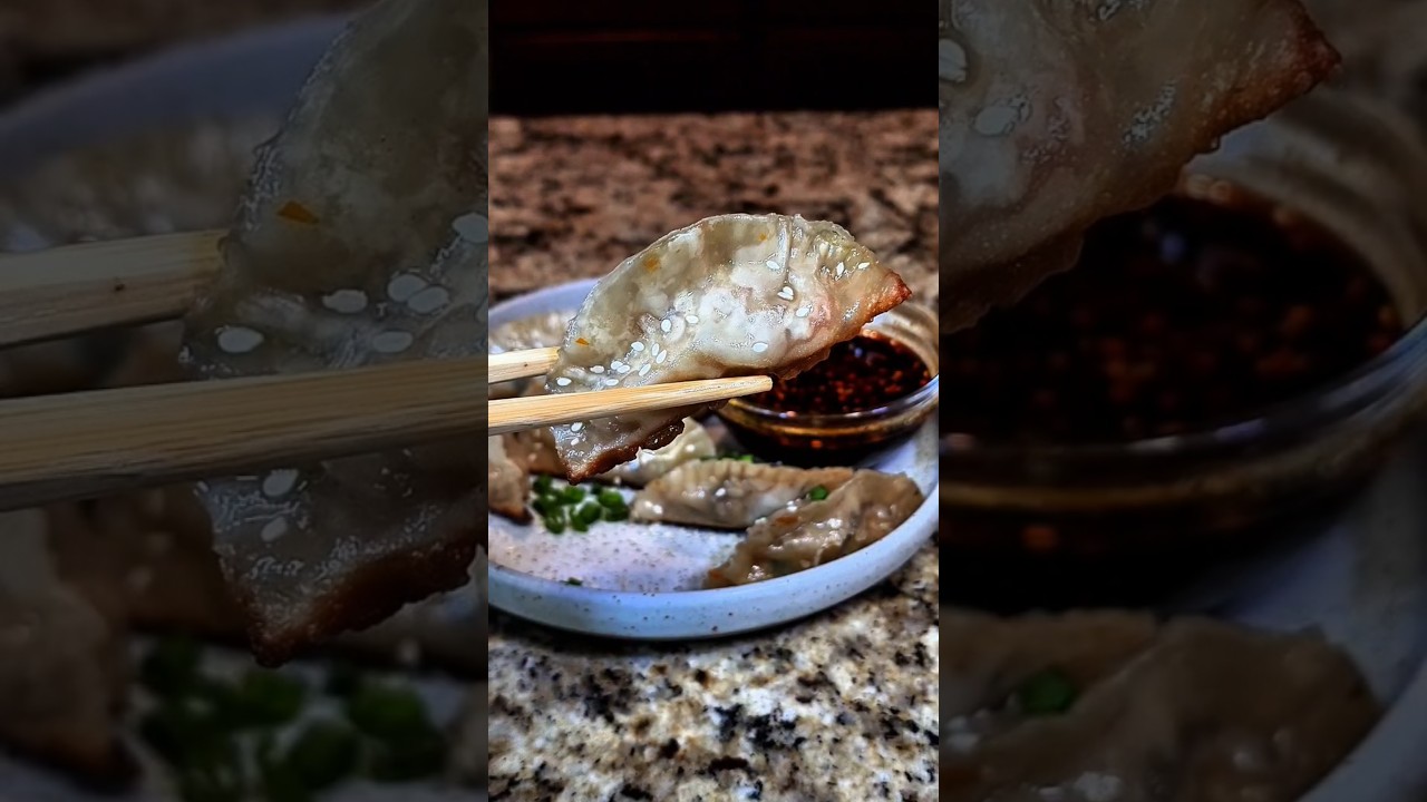 Vegan PotStickers #youtubeshorts #dumplings #veganfood #veganrecipe #chinesecuisine #asianfood asian