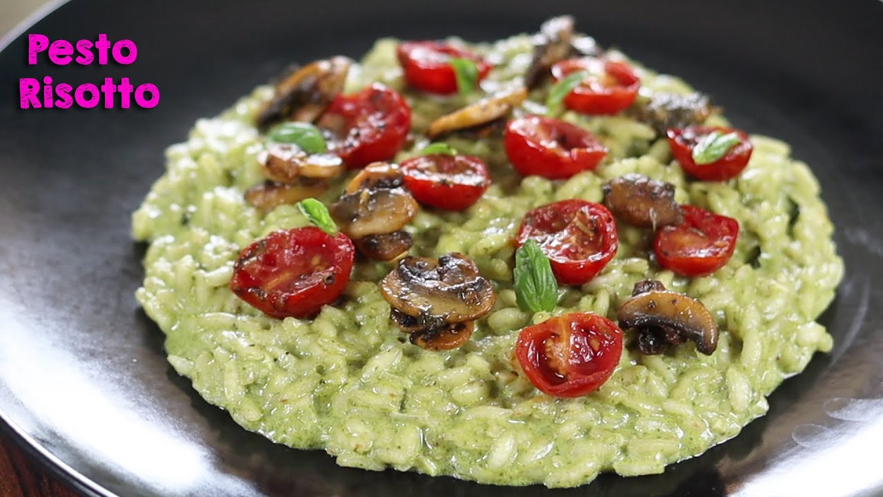 Veg Pesto Risotto Recipe | Restaurant Style Basil Pesto Risotto Recipe