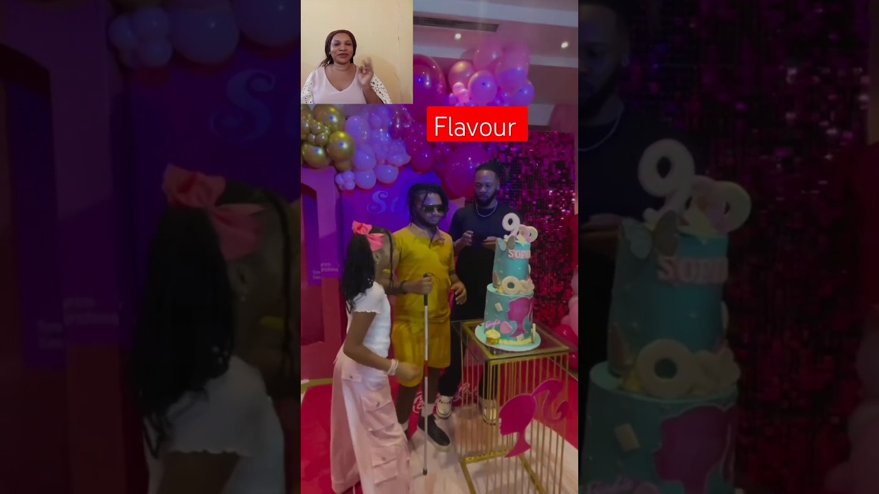 Flavour made sure his son is comfortable at his daughter's birthday party so adorable