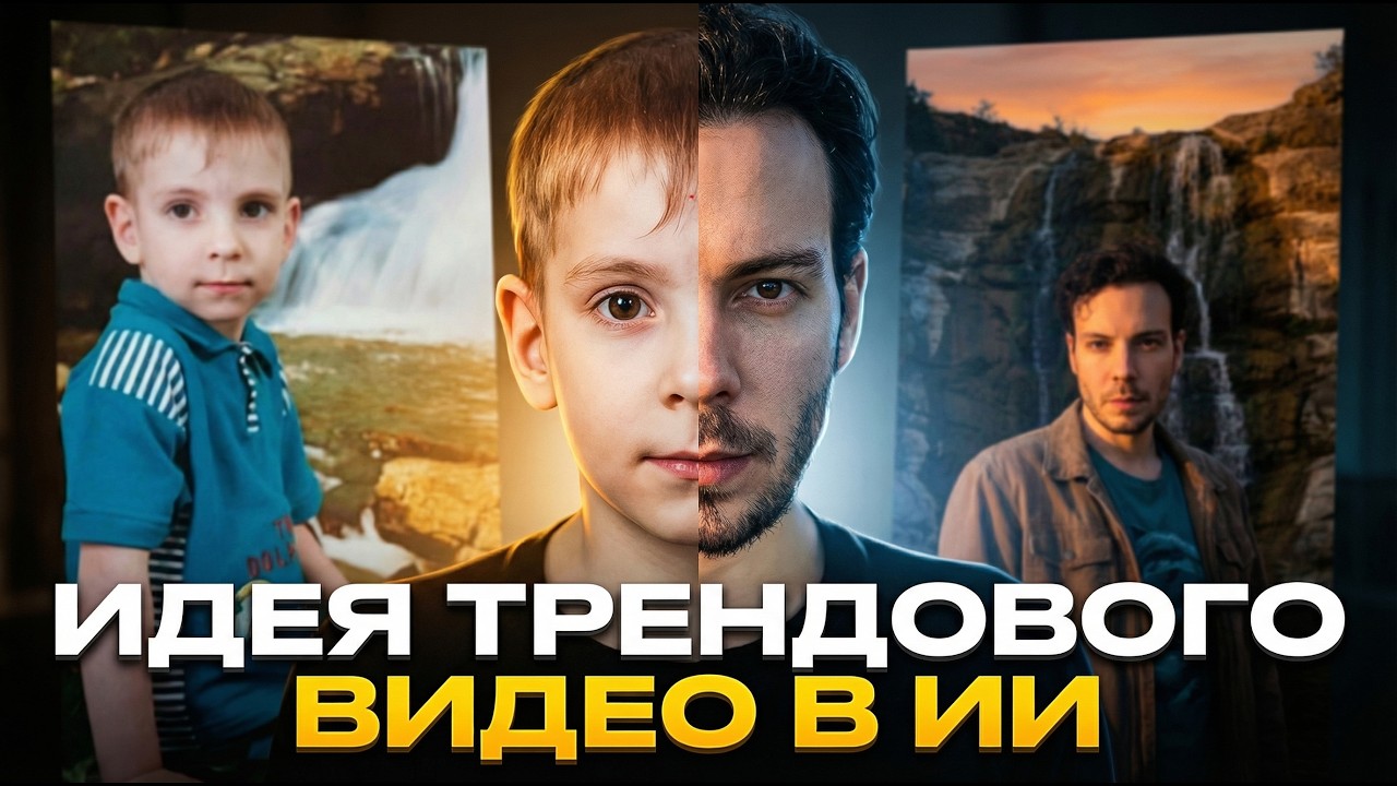 Как сделать тренд «ребёнок → взрослый» в нейросетях | Трендовый ИИ-переход из двух фотографий