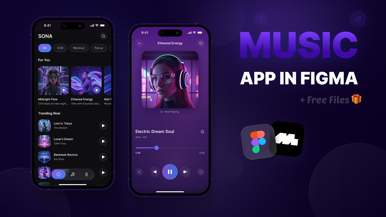 Music Player Mobile App UI Design in Figma + Mobbin | Full UI/UX Process