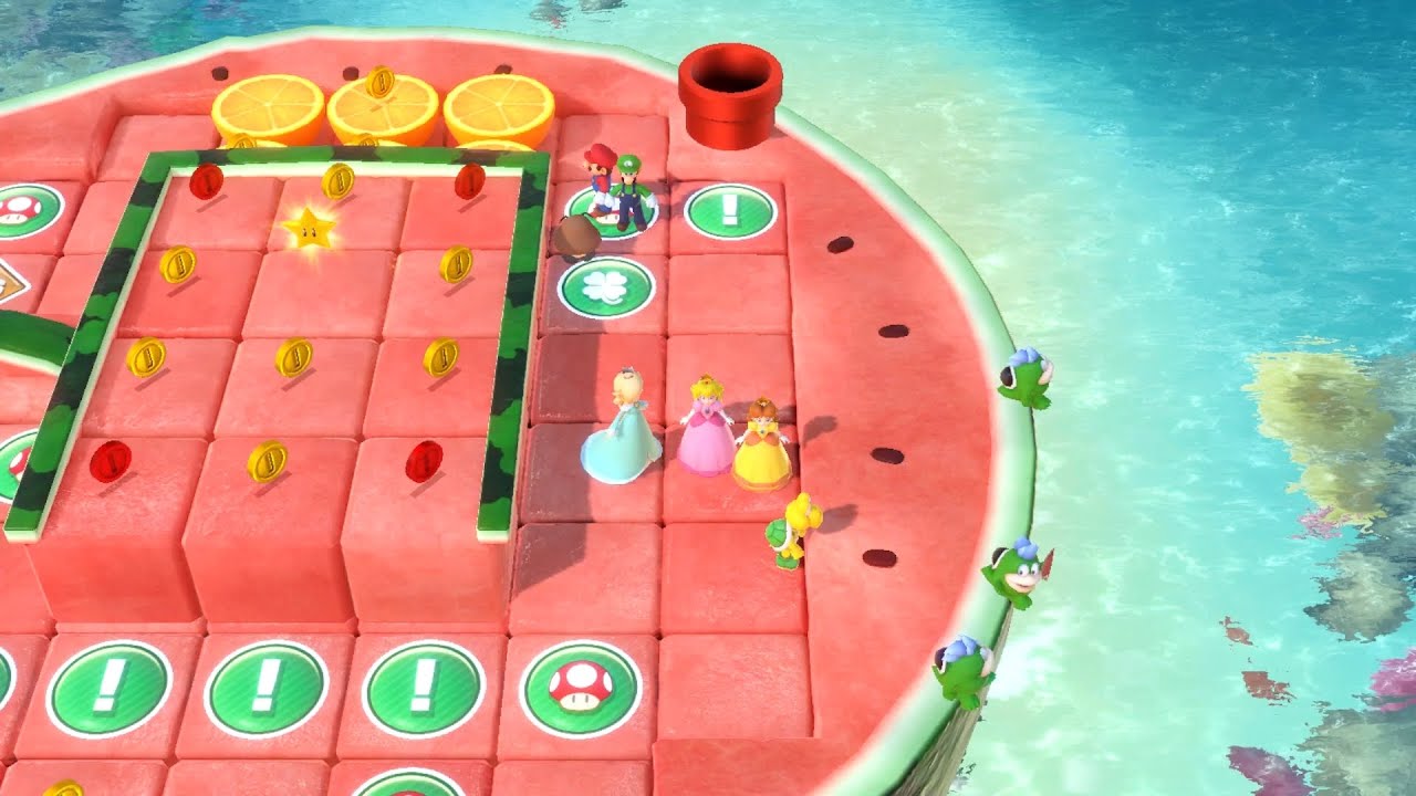 Super Mario Party Partner Party #2079 Watermelon Walkabout Peach & Daisy vs Mario & Luigi