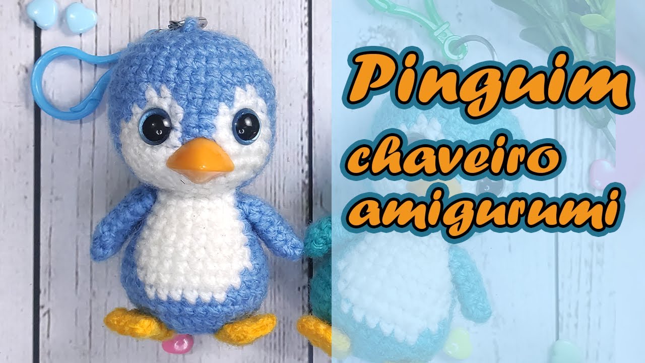 pinguim chaveiro amigurumi part1