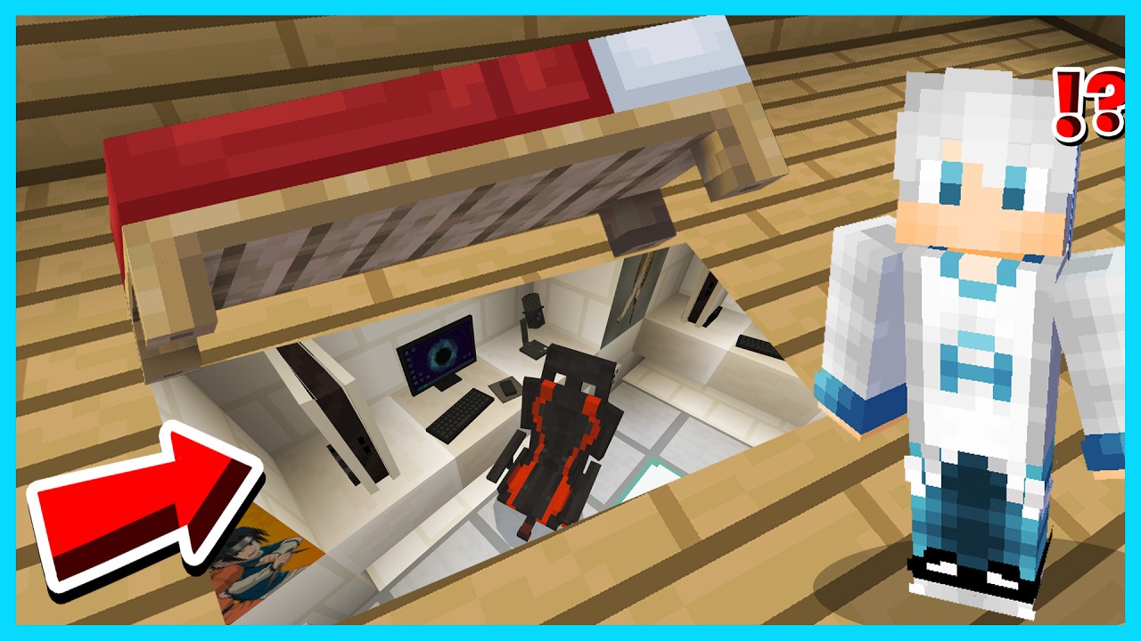 MIPAN & ZUZUZU BUAT RUANGAN GAMING RAHASIA DI BAWAH TEMPAT TIDUR AKUDAV DI MINECRAFT SURVIVAL!