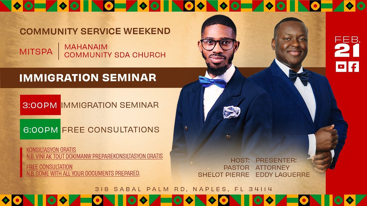 Immigration Seminar | Attorney Eddy Laguerre | 2.21.26| MHSDA Live Stream