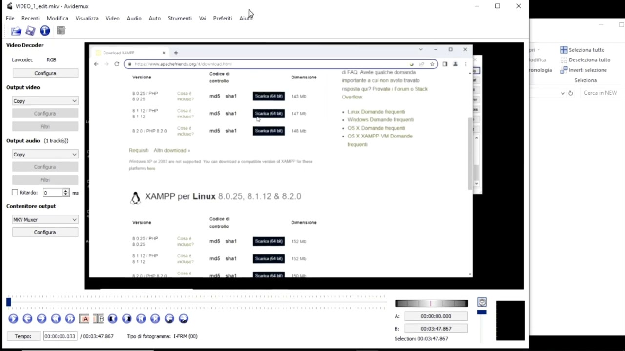 Come tagliare un video e come unire più file video con Avidemux