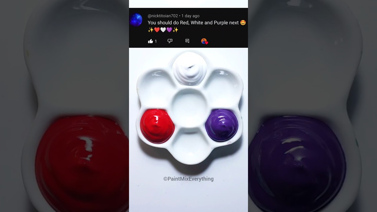 Red, White and Purple Color Mixing &hearts;️🤍💜🎨✨ #colormixing #colors #satisfying #asmr