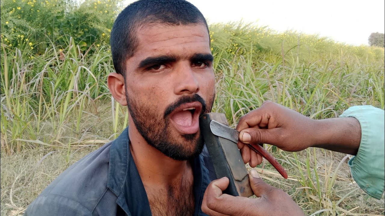 💈Full Authentic ASMR shave With Old Straight Razor 🪒