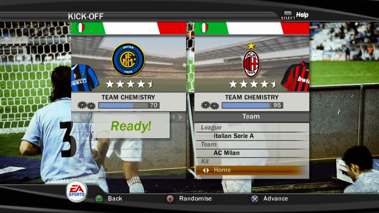 Геймплей FIFA 07 (PS2) — «Интер» против «Милана»