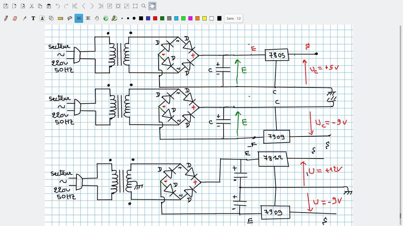 EP12# Alimentation stabilis&eacute;e lin&eacute;aire fixe positive, n&eacute;gative et sym&eacute;trique