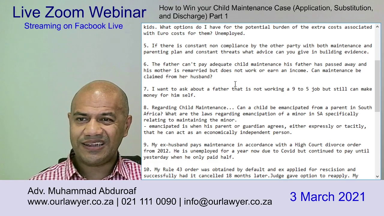 How to Win your Child Maintenance Case (Application, Substitution, and Discharge) Part 1