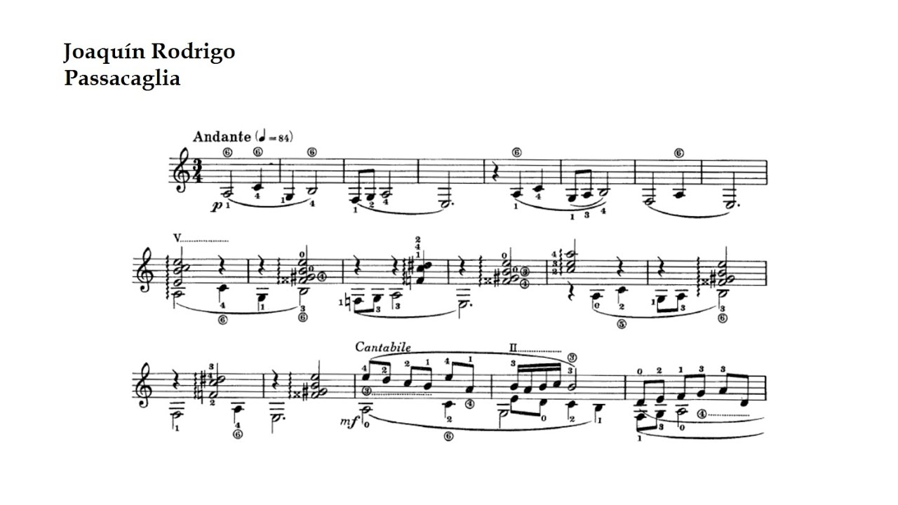 Joaquín Rodrigo. Passacaglia