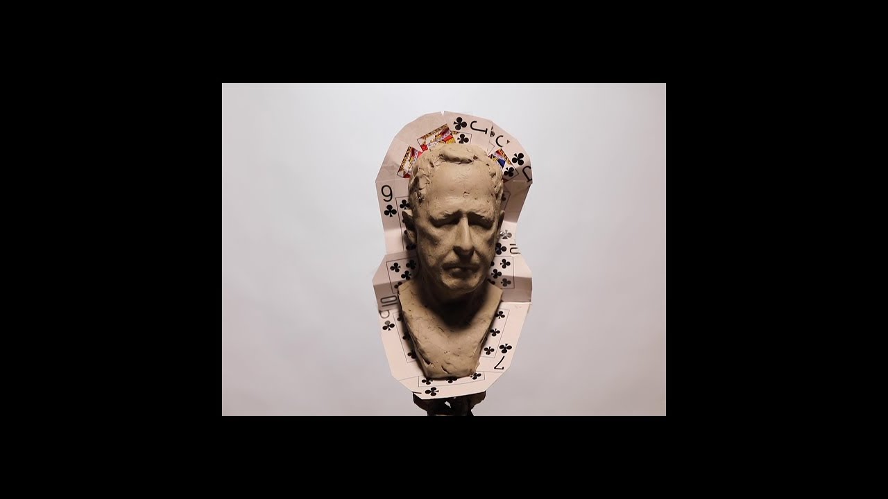Waste Mold in Plaster of a Small Portrait Sculpture