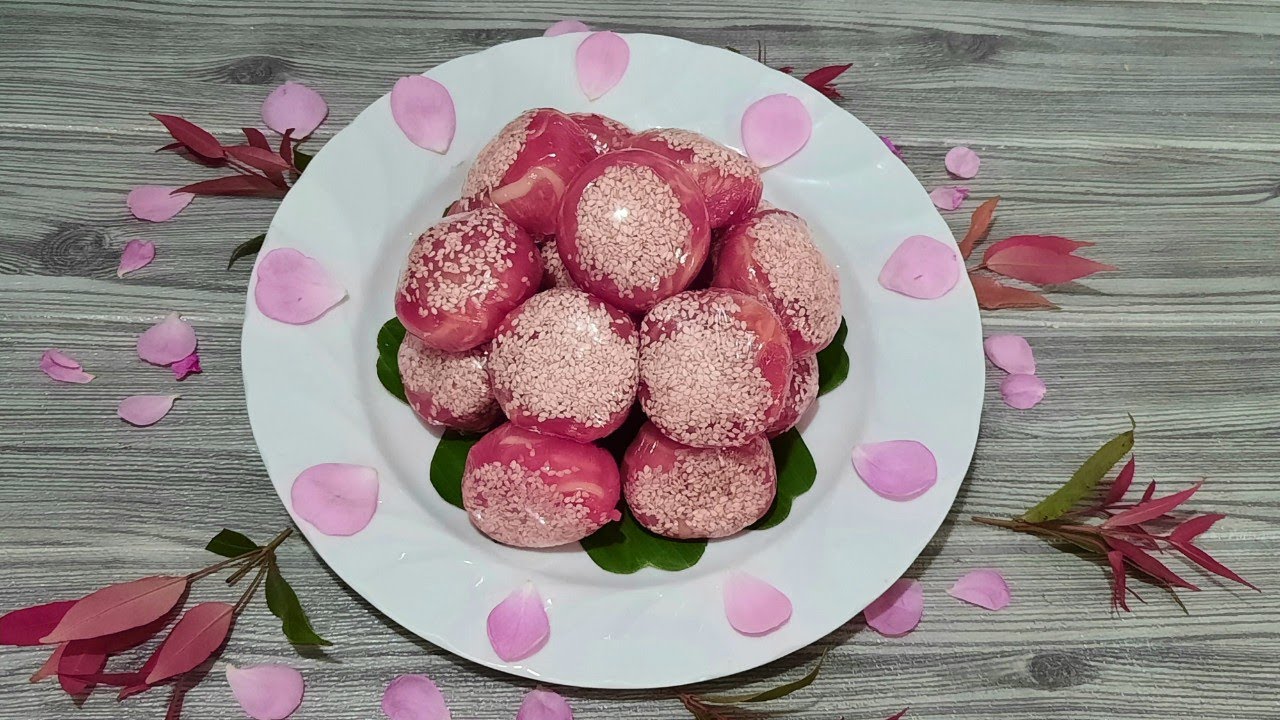 Cách làm bánh xu xê (phu thê) từ màu thanh long đỏ/ Husband and wife cake