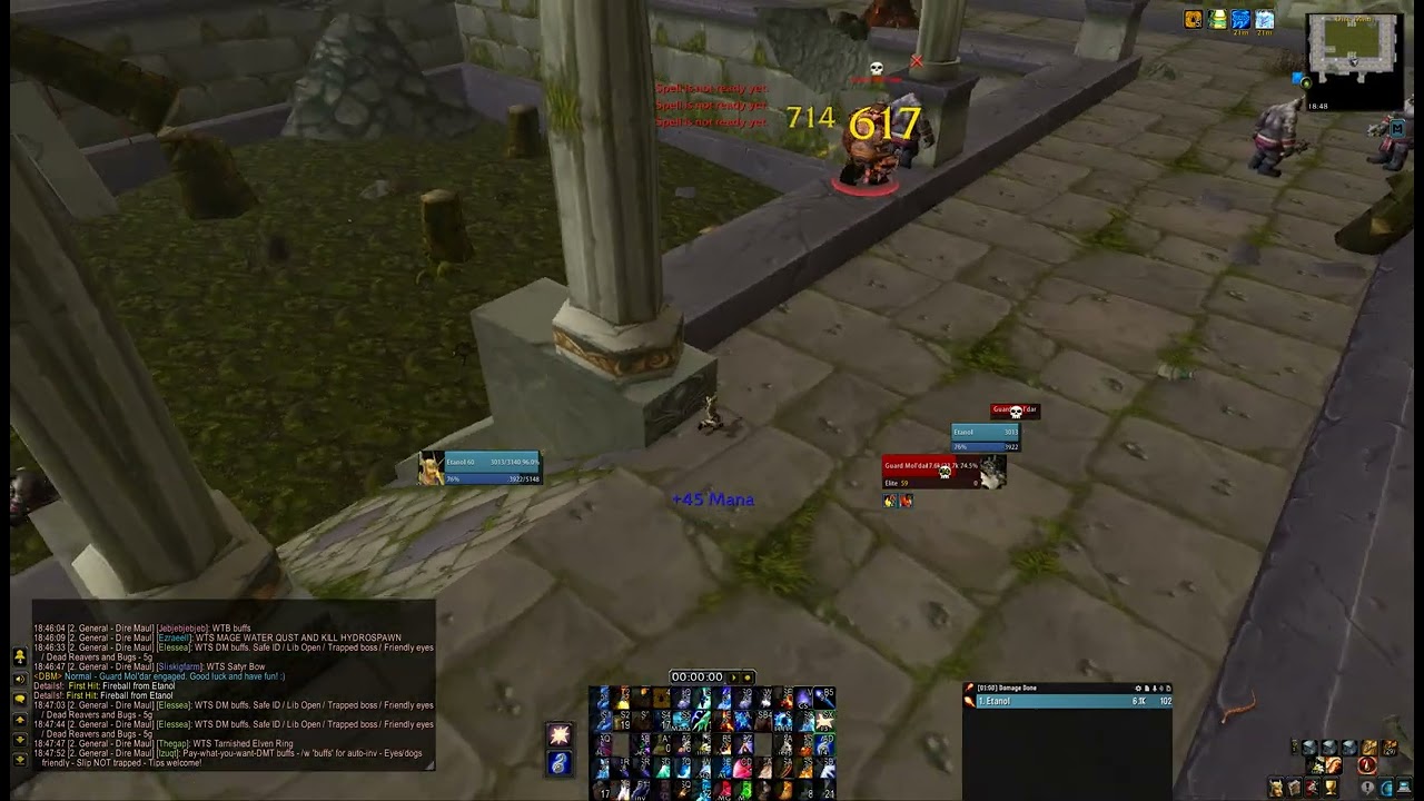 WoW Classic Anniversary - DMN first guard 4min 30sek Mage Solo Sublime Bracers