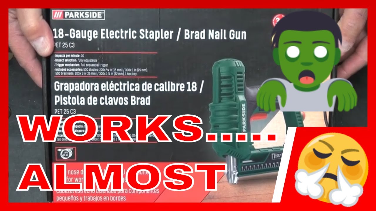 Parkside PET25C3 Corded Brad and Staple Gun Sold By Lidl