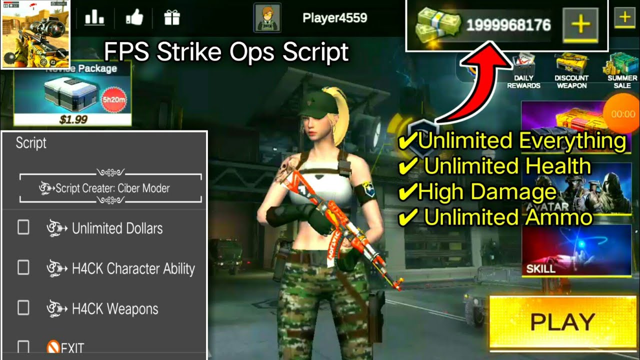 💥Tutorial FPS Strike Ops-Modern arena Script get Resources, get HP,High Damage and more