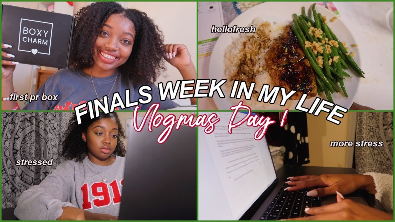 ONLINE COLLEGE WEEK IN MY LIFE: FINALS WEEK | Vlogmas Day 1| Maya Elizabeth