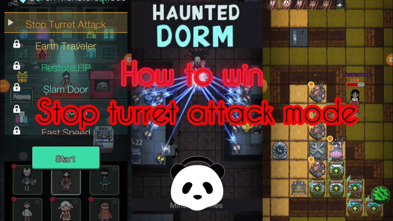 How to win stop turret attack mode || Haunted dorm|| #gameplay #gaming #win #game #haunteddorm