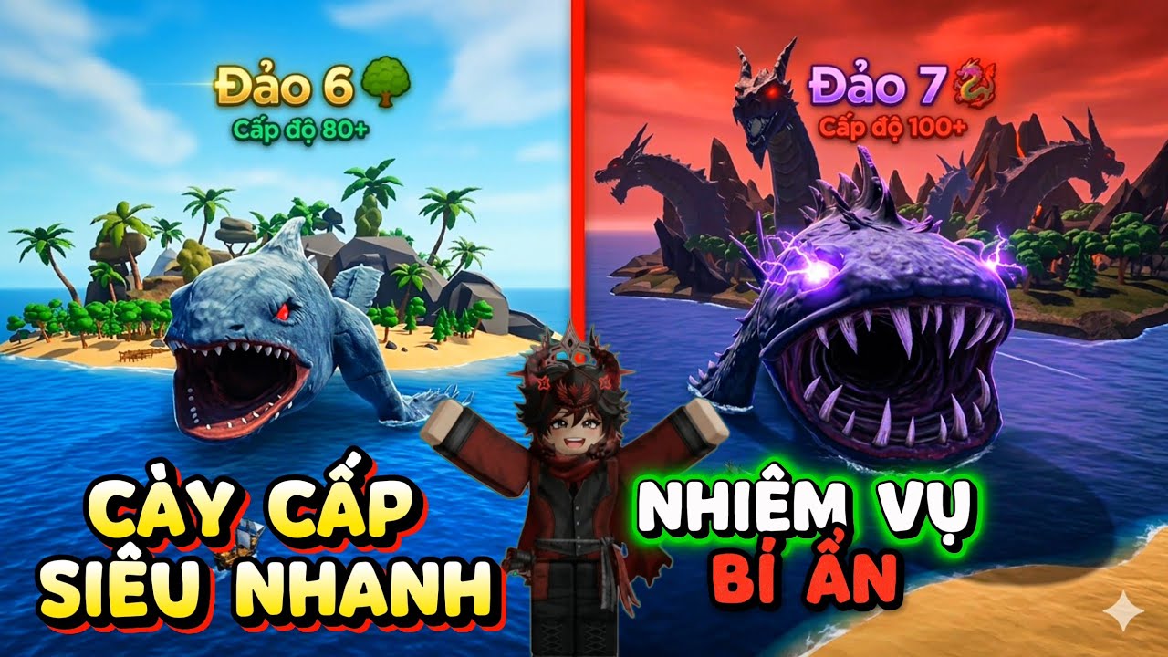 CÁCH CÀY CẤP SIÊU NHANH VÀ NHIỆM VỤ ẨN ĐẢO 6,7 Trong Câu Cá Vạn Cân (Titan Fishing)