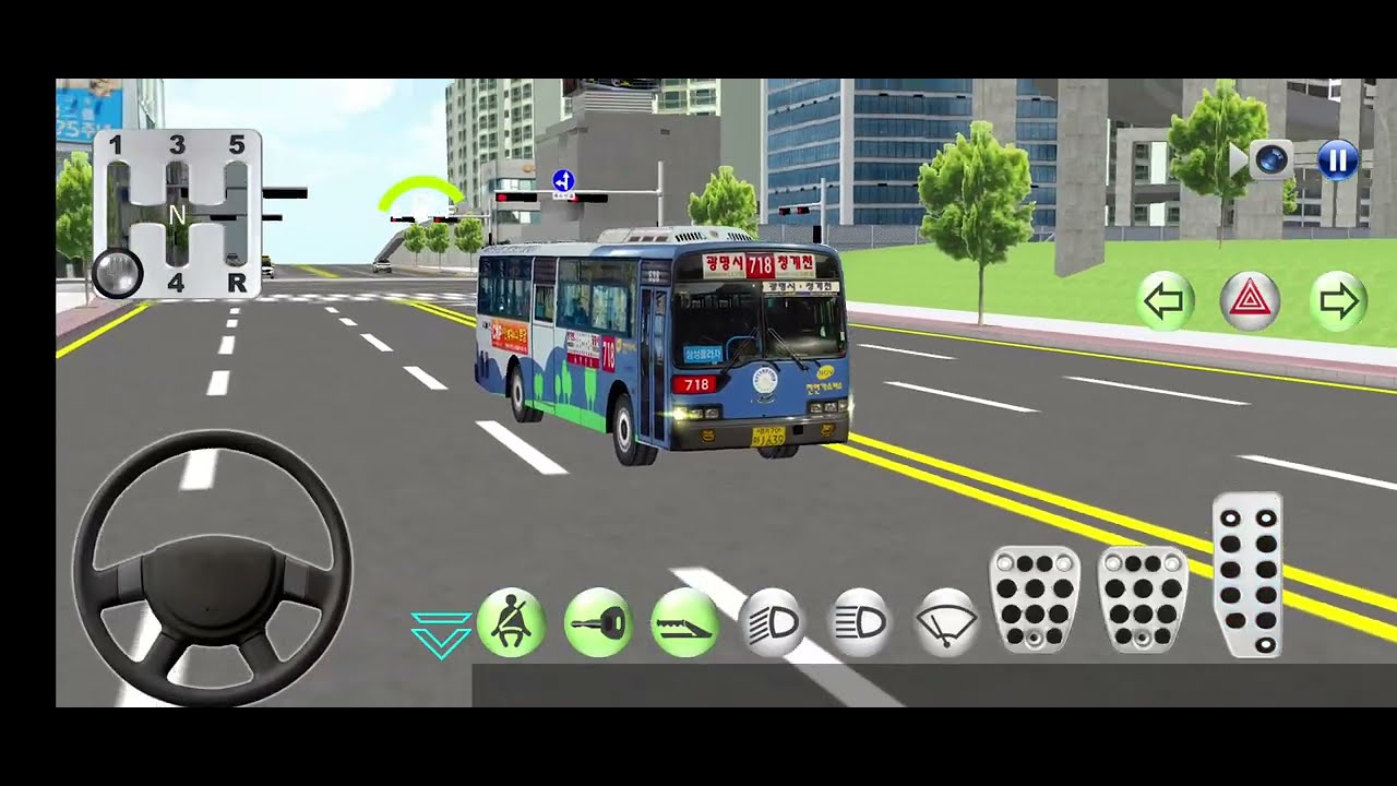 New Lightning Bus Crashed School Building | 3D Driving Class Android Gameplay