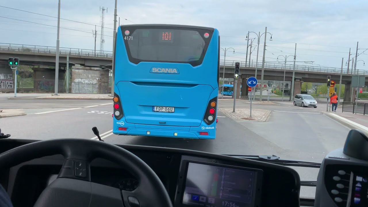 POV Driving Volvo 7900 Electric Bus Sweden-Gothenburg/ Eketrägatan to Bergsjön (Part 2)