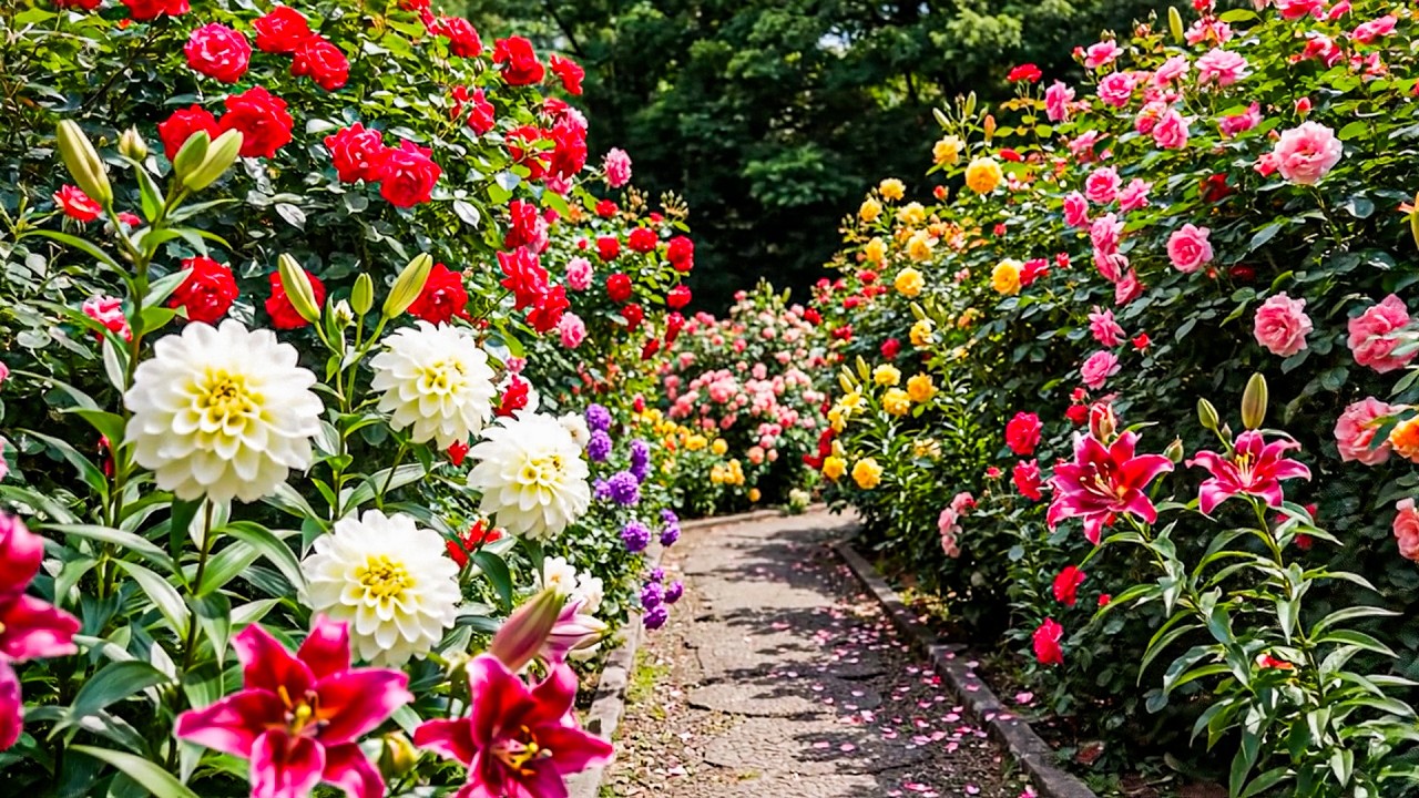 A peaceful morning at Kanoya Rose Garden - A leisurely stroll through the garden