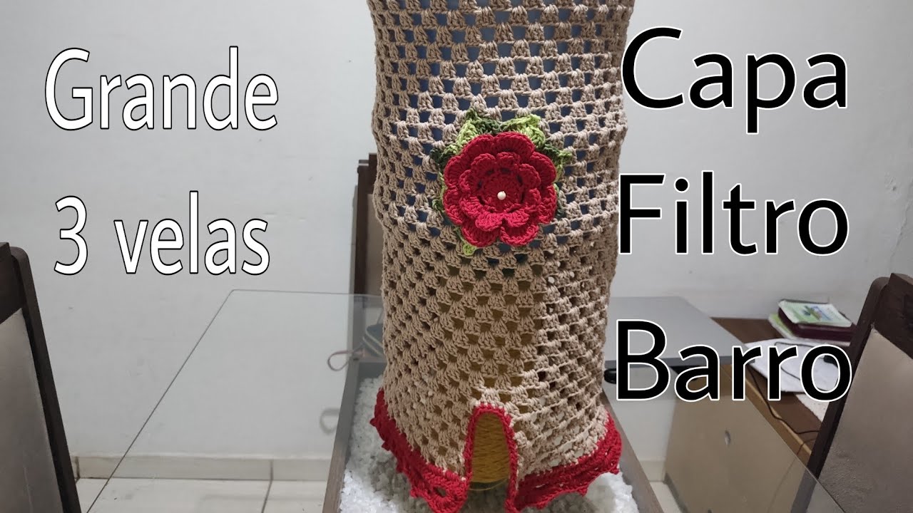 Capa de filtro de barro de crochê GRANDE. #filtrodeagua . #filtrodebarro