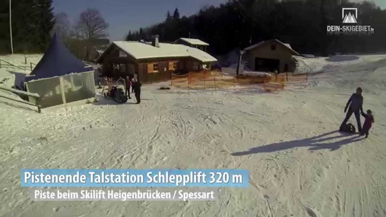 Kamerafahrt Skipiste am Skilift Heigenbr&uuml;cken / Spessart