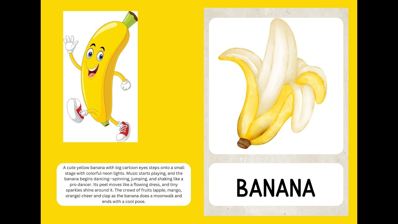 Runs@SirHassanOfcl|A bright yellow banana with big cartoon eyes sprints through a dense jungle.