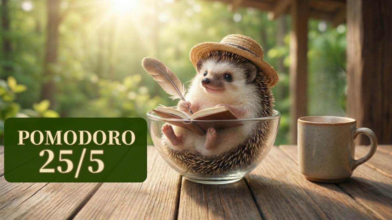 25/5 Pomodoro Timer (1 Hour) | Cozy Piano + Birdsong for Deep Focus